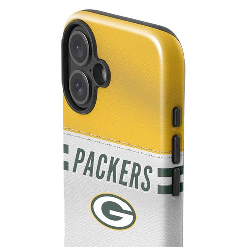 NFL Green Bay Packers White Striped iPhone 16 Plus Impact Case